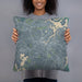 Person holding 18x18 Custom Essex Massachusetts Map Throw Pillow in Afternoon