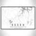 Essex Massachusetts Map Print Landscape Orientation in Classic Style With Shaded Background