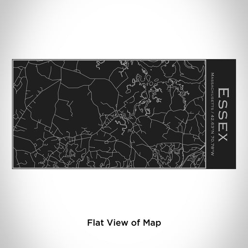 Rendered View of Essex Massachusetts Map Engraving on 17oz Stainless Steel Insulated Cola Bottle in Black