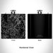 Rendered View of Essex Massachusetts Map Engraving on 6oz Stainless Steel Flask in Black