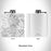 Rendered View of Essex Massachusetts Map Engraving on 6oz Stainless Steel Flask in White