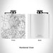 Rendered View of Essex Massachusetts Map Engraving on 6oz Stainless Steel Flask in White
