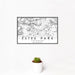 12x18 Estes Park Colorado Map Print Landscape Orientation in Classic Style With Small Cactus Plant in White Planter