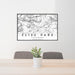 24x36 Estes Park Colorado Map Print Landscape Orientation in Classic Style Behind 2 Chairs Table and Potted Plant