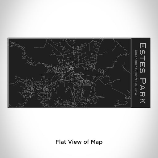 Rendered View of Estes Park Colorado Map Engraving on 17oz Stainless Steel Insulated Cola Bottle in Black