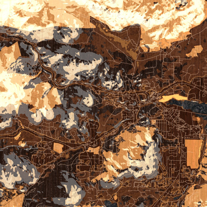 Estes Park Colorado Map Print in Ember Style Zoomed In Close Up Showing Details