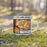 Right View Custom Estes Park Colorado Map Enamel Mug in Ember on Grass With Trees in Background