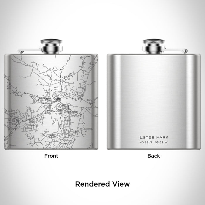 Rendered View of Estes Park Colorado Map Engraving on undefined