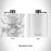 Rendered View of Estes Park Colorado Map Engraving on 6oz Stainless Steel Flask in White