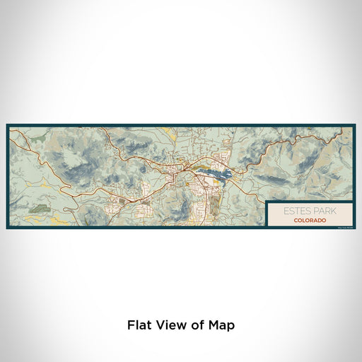 Flat View of Map Custom Estes Park Colorado Map Enamel Mug in Woodblock