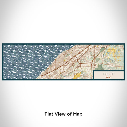 Flat View of Map Custom Euclid Ohio Map Enamel Mug in Woodblock