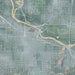 Eugene Oregon Map Print in Afternoon Style Zoomed In Close Up Showing Details