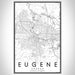 Eugene Oregon Map Print Portrait Orientation in Classic Style With Shaded Background