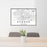 24x36 Eugene Oregon Map Print Landscape Orientation in Classic Style Behind 2 Chairs Table and Potted Plant