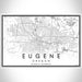 Eugene Oregon Map Print Landscape Orientation in Classic Style With Shaded Background