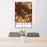 24x36 Eugene Oregon Map Print Portrait Orientation in Ember Style Behind 2 Chairs Table and Potted Plant