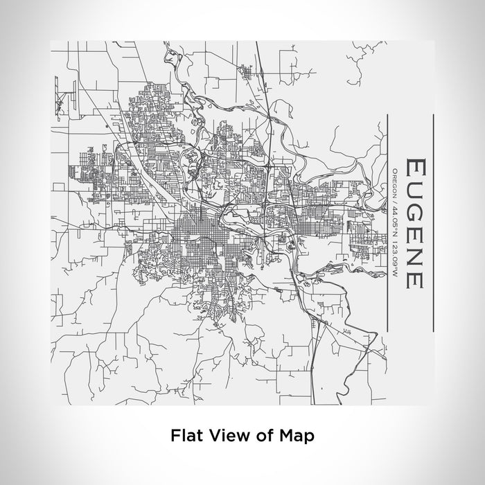 Rendered View of Eugene Oregon Map Engraving on 17oz Stainless Steel Insulated Tumbler in White