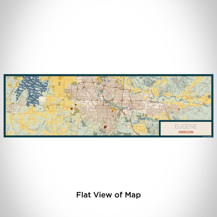 Flat View of Map Custom Eugene Oregon Map Enamel Mug in Woodblock