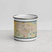 Front View Custom Eugene Oregon Map Enamel Mug in Woodblock
