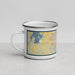 Left View Custom Eugene Oregon Map Enamel Mug in Woodblock