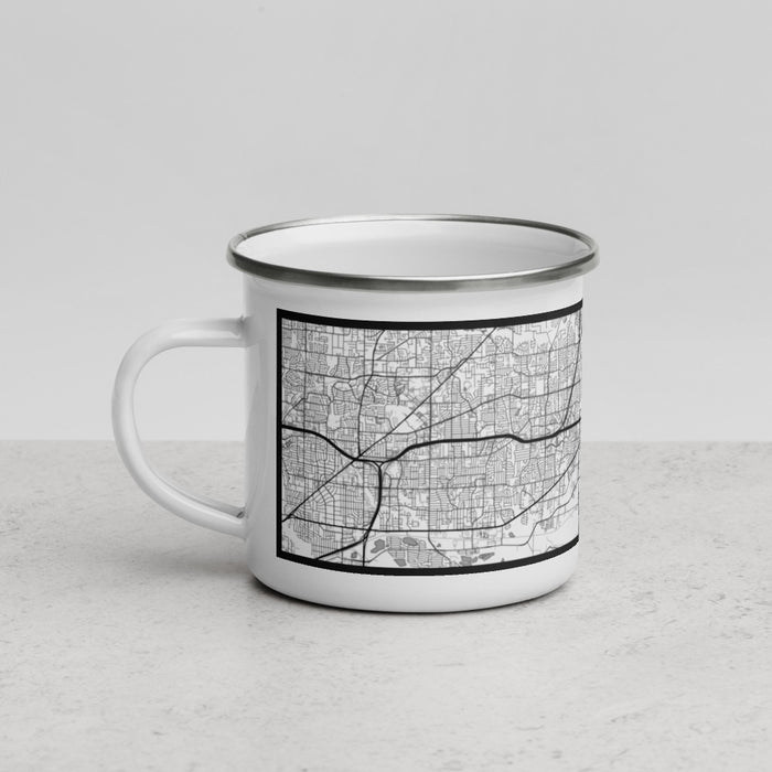 Left View Custom Euless Texas Map Enamel Mug in Classic
