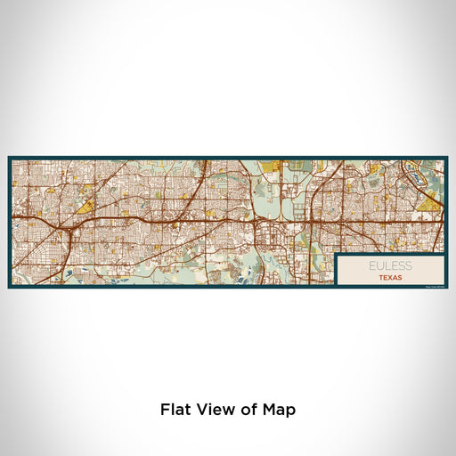 Flat View of Map Custom Euless Texas Map Enamel Mug in Woodblock
