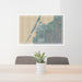 24x36 Eureka California Map Print Lanscape Orientation in Afternoon Style Behind 2 Chairs Table and Potted Plant