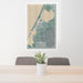 24x36 Eureka California Map Print Portrait Orientation in Afternoon Style Behind 2 Chairs Table and Potted Plant
