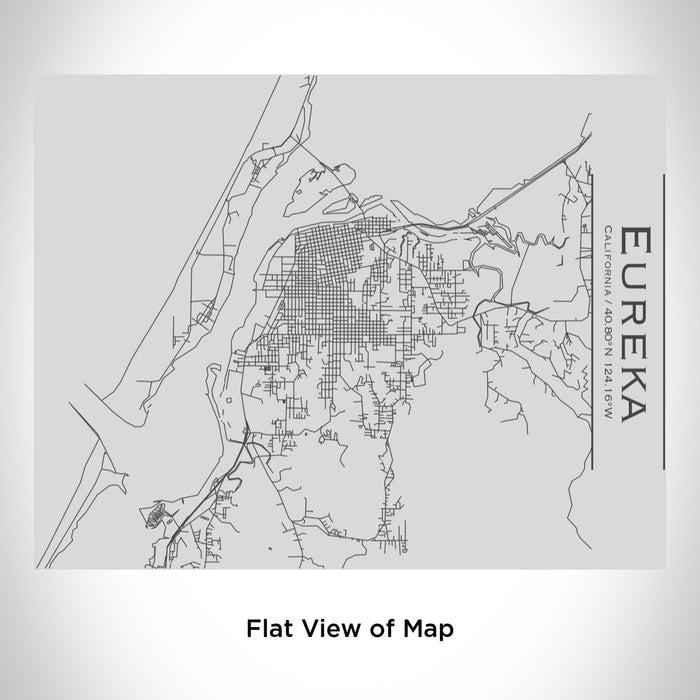 Rendered View of Eureka California Map Engraving on 20oz Stainless Steel Insulated Bottle with Bamboo Top