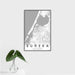 16x24 Eureka California Map Print Portrait Orientation in Classic Style With Tropical Plant Leaves in Water