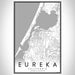 Eureka California Map Print Portrait Orientation in Classic Style With Shaded Background