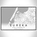 Eureka California Map Print Landscape Orientation in Classic Style With Shaded Background