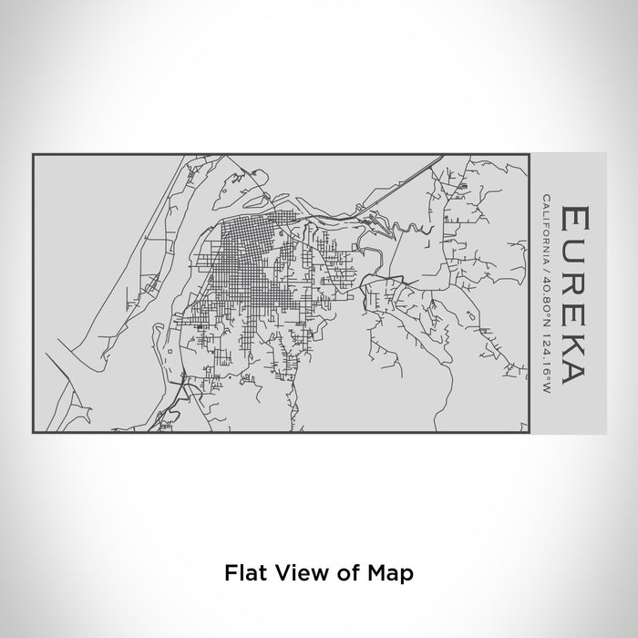Rendered View of Eureka California Map Engraving on 17oz Stainless Steel Insulated Cola Bottle