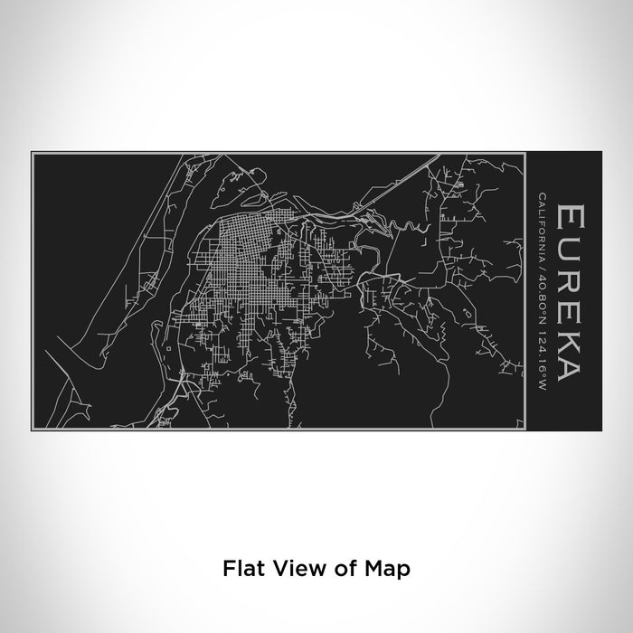 Rendered View of Eureka California Map Engraving on 17oz Stainless Steel Insulated Cola Bottle in Black