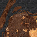 Eureka California Map Print in Ember Style Zoomed In Close Up Showing Details