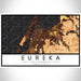 Eureka California Map Print Landscape Orientation in Ember Style With Shaded Background
