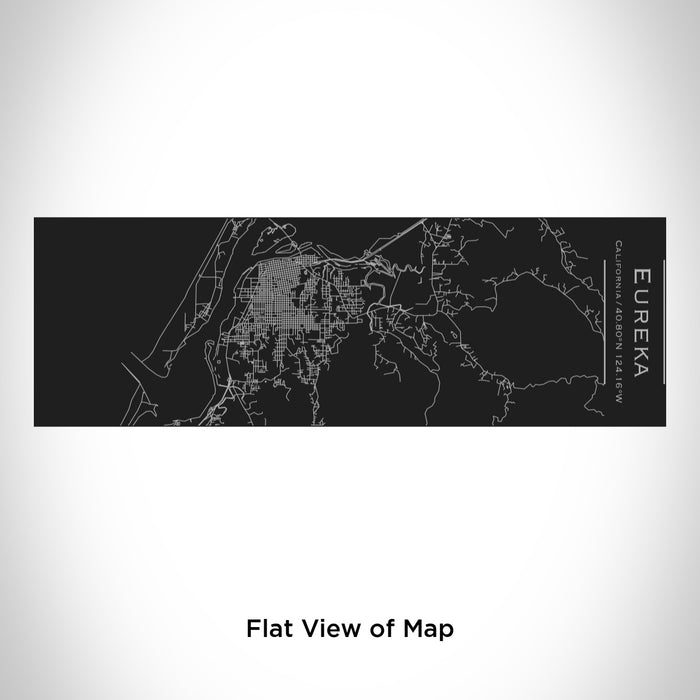 Rendered View of Eureka California Map Engraving on 10oz Stainless Steel Insulated Cup with Sliding Lid in Black