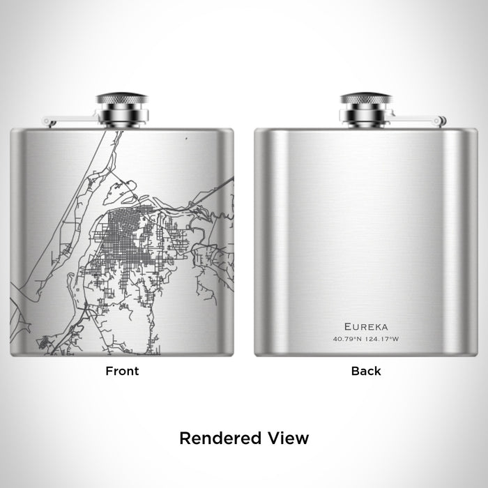 Rendered View of Eureka California Map Engraving on undefined