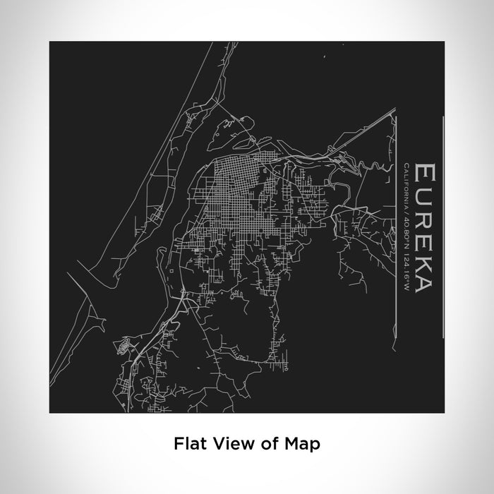 Rendered View of Eureka California Map Engraving on 17oz Stainless Steel Insulated Tumbler in Black