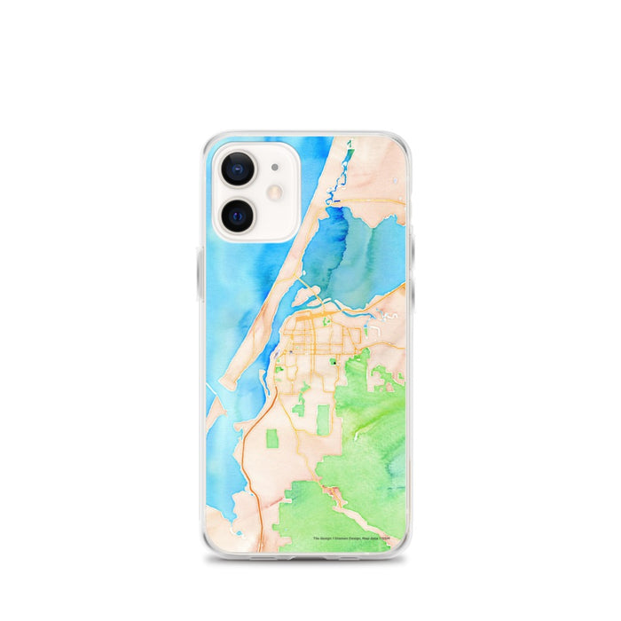 Custom Eureka California Map iPhone 12 mini Phone Case in Watercolor