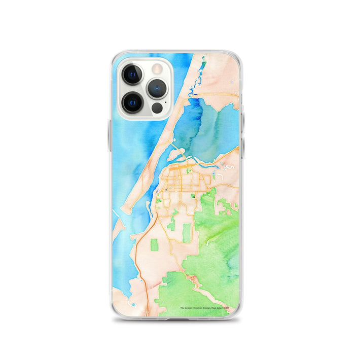 Custom Eureka California Map iPhone 12 Pro Phone Case in Watercolor