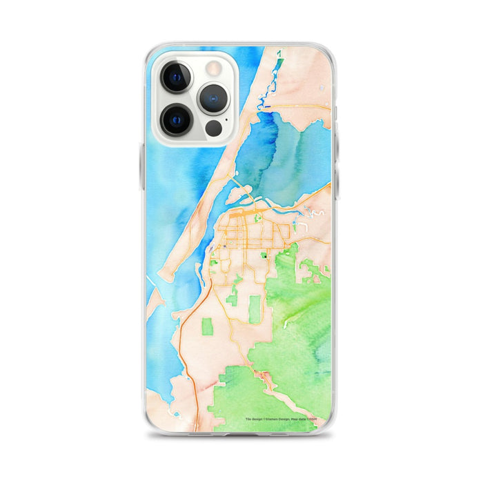 Custom Eureka California Map iPhone 12 Pro Max Phone Case in Watercolor