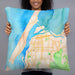 Person holding 22x22 Custom Eureka California Map Throw Pillow in Watercolor