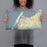 Person holding 20x12 Custom Eureka California Map Throw Pillow in Woodblock