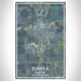Eureka Illinois Map Print Portrait Orientation in Afternoon Style With Shaded Background