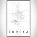 Eureka Illinois Map Print Portrait Orientation in Classic Style With Shaded Background