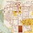 Eureka Illinois Map Print in Woodblock Style Zoomed In Close Up Showing Details