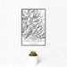 12x18 Eureka Mountain Colorado Map Print Portrait Orientation in Classic Style With Small Cactus Plant in White Planter