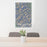 24x36 Eureka Mountain Colorado Map Print Portrait Orientation in Afternoon Style Behind 2 Chairs Table and Potted Plant