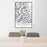 24x36 Eureka Mountain Colorado Map Print Portrait Orientation in Classic Style Behind 2 Chairs Table and Potted Plant